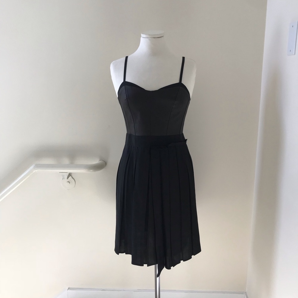 Rag & Bone Leather Bustier Dress Black 6
